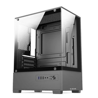 Gabinete Gamer Bluecase BG-055 HIT PRO, Mid tower, Micro ATX e Mini ITX, 3XFAN Rainbow, Frente e lateral em vidro, Cinza - BG-055GBX