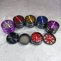 2.5inch 60mm Color Flash Metal Herb Grinder Mill Mortar 4-Layers Tobacco Vanilla Bud Grinder Grass Cigar Smoking Cigarette Tool