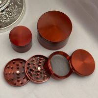 1.4/1.8/2.4inch Red Laser 4-Layers Herb Grinder Zinc Alloy Crusher Manual Cutter Metal Raw Grinder Smoking Grass Tool Gift