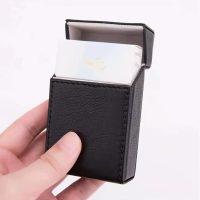 Leather tobacco box 20 cigars whole package portable retro fashion flip cover tobacco box business high-end cigarette box