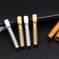 Alloy Universal Size Cigarette Mouthpiece Gold Silver Engraved Portable Smoking Users Premium Stylish