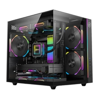 Gabinete Gamer Kalkan Midgard, Mini Tower, RGB, Micro-ATX, Frontal e Lateral em Vidro, Sem FANs, Preto - KLK00055