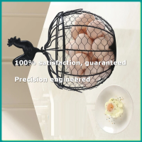 Wire Egg Basket for Gathering Fresh Eggs, Metal Chicken Egg Collecting Basket with Handle Egg Holder for Countertop A-A07G