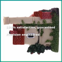 Cute Mini Resin House Miniature House Fairy Garden Landscape Home Garden Decoration Resin Crafts 4 Styles Color Random-A07G