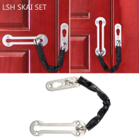 Security Slide Bolt Stainless Steel Door Chain Lock Indoor Slide Door Security Anti-theft Buckle Home Latch Hardware Accessories