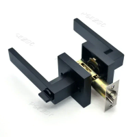 Home Office Three Bar Handle Lock Single Tongue Room Wooden Door Aluminum Alloy Handle Lock