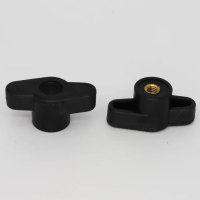 M5 M6 M8 Female Thread 35mm T Head Diameter Screw On Brass Hand Tighten Wing Grip Through Hole Handle Clamping Knob Thumb Nut