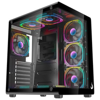 Gabinete Gamer Rise Mode Galaxy Glass X, Mid Tower, ATX, Lateral e Frontal em Vidro, Preto - RM-GA-GGX-FB