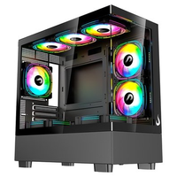 Gabinete Gamer Rise Mode Crystal Glass 03, Mid Tower, Lateral e Frontal em vidro, Preto - RM-CA-CY-03-FB