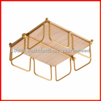 Modern Napkin Holder with Wooden Base, Elegant Design for Dining Table, Sturdy and Decorative Holder for Paper Napkins-A13G