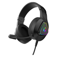 Headset Gamer Pcyes Deffy Black Vulcan, RGB, USB, Driver 50Mm, Microfone Omnidirecional, Preto - Hgdf50Bv