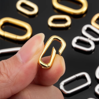 2pcs 18K Gold Plated Filled Oval Carabiner Necklace Clasps Spring Ring Pearl Enhancer Connector for DIY Jewelry Bracelet Making