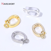 14K/18K Gold Plated Brass Metal Hinged Necklace Enhancer For Necklace Making Accessories Pendant Bail Clasps Jewelry Materials