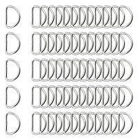 30/60/100Pcs D-ring buckle stainless steel semi-circular D-ring adjustable hardware bag belt process DIY accessories