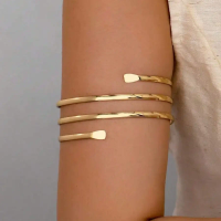 1pc Women Metal Wire Armband, Upper Arm Bracelet, Summer Body Jewelry