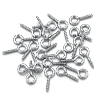 100pcs/lot Stainless Steel Mini Screw Eye Pins Pendant Buckle Threaded Hole Metal Material for DIY Craft Jewelry Making Supplies