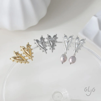 2PCS Dainty Heart Ear Studs for Jewelry Making Earrings Components DIY Brass 14k Gold Plated Accessories 25*15mm