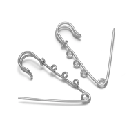 5Pcs Large Safety Pins Stainless Steel Multi Hoops Clasps for DIY Jewelry Brooch Making Findings Clothing Handicrafts Components