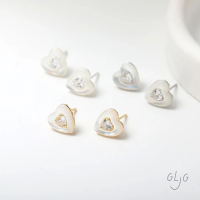 2PCS Dainty Heart Shell Ear Studs Brass Jewelry Findings Making Diy Earrings Supplies 14k Gold Plated Accessories 10*11mm
