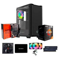 Kit PC Gamer Start III Husky, Processador 5 5600GT + Placa-Mãe Nexus A520 + 16GB RAM + SSD Husky 512GB SATA III + 3X Fans