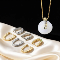 14K Gold Plated Brass Metal Pendant Bail Hooks For Jewelry Making,Inlaid Zircon Pendant Holder Bail,Jewelry Making Accessories