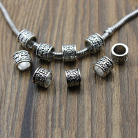 20pcs Metal Large Hole 6mm/Tibetan Silver Loose Spacer Beads Charms for Jewelry Bracelet Making Accessories DIY Handmade Craft
