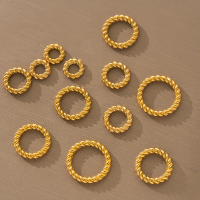 20Pcs Stainless Steel Round Twist-Style Closed Ring Connector Accessories For DIY Jewelry Materials Making Supplies Components