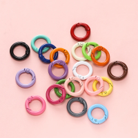 2/5pcs/Lots Metal Round Spring Clasp Colored Carabiner Keychain Clips Hook for DIY Jewelry Buckles Keychains Supplies