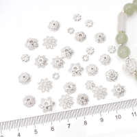20-50pcs End Caps Beads Connectors Spacer Beading Loose Silver Gifts girl beads DIY Earring Bracelet Jewelry Crafts Making