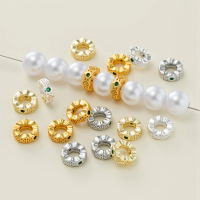 8mm 14/18K Gold Copper Spacer Beads,Fashion Rhinestone Beads For Jewelry Making Spacer Beads DIY Necklace/Bracelets Accessories