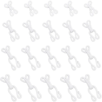 80Pcs 4 Sizes Covered Sewing Hooks and Eye Closure White Sewing Hidden Hook for Clothing Bra Thick Leather deep Pile Fabrics