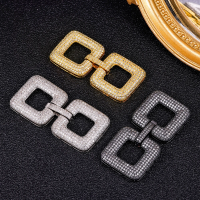 Juya DIY Copper 18K Gold Plated Pendant Connector Fastener Buttob Lock Clasps For Needlework Natural Stone Pearls Jewelry Making