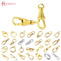 18K Gold Color Brass Lobster Clasps Connect Clasps High Quality Jewelry Necklaces Bracelets Making High Quality Diy Accessories