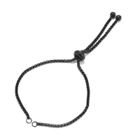 10PCS Bulk Wholesale Stainless Steel Black/Gold/Rose Gold Slide Bracelets Adjustable Box Chain Boho Bracelet with Rubber Beads