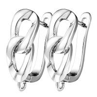 Juya 2Pcs Antiallergic Shvenzy Fasteners Basic Bales Earring Hook Clasps Accessories For DIY Women's Charms Earrings Making
