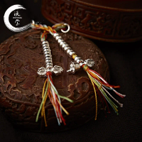Tibetan Silver Bell Vajra Colorful Mala Counter Side Clip Beads for 108 Wenwan Bracelet Unisex Handmade Daily Wear Jewelry Gift