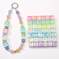 10Pcs beading Colorful Clear Letter Beads Acrylic UV Letter Beads Spacer Beads Girls Gifts Jewelry Making DIY Accessories
