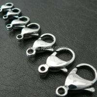 100pcs/ Lot 13mm Stainless Steel Lobster Clasp fit necklace Jewelry Findings Marking DIY