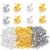 20-100Pcs/Lot Metal Charms Screw Eye Bails Beads End Caps Clasps Pins Connectors For DIY Pendant Jewelry Making Accessories