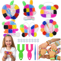 Rope Weaving Kit with Cute Storage Box Handicrafts Friendship Bracelet Making Rubber Band DIY Material Pack Loom Bands Kit TMZ