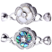 Juya Handmade Copper Shell Flower Fasteners Connector Lock Clasps Accessories For DIY Women Needlework Pearls Jewelry Making