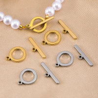 5 Sets Stainless Steel Flat Round OT Clasps Cord End Accessories for DIY Necklace Bracelet Connectors Findings Jewelry Making