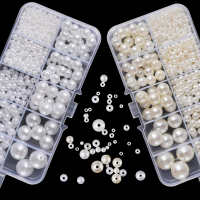 800pcs Artificial Faux Pearl Resin Beads Kit Round Pearl Beads Loose Bracelet Pearls With Hole For DIY Craft Necklaces Jewelry
