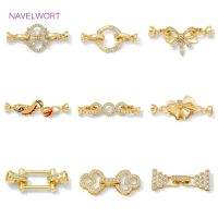 1/2Pcs 14K Gold Plated Pearl Clasps Fastener,Clasps For Bracelets,with Zircon Connector Clasps For Jewelry,DIY Jewelry Findings