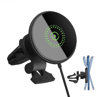 Magnetic Car Wireless Charger Phone Holder Stand for iPhone 17 16 15 14 13 12 Pro Max Car Mount Chargers Fast Charging Station