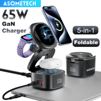 Magnetic 5 in 1 Wireless Charger Stand For iPhone 16/15/14 65W GaN Fast Charging Dock Station For MacBook Apple Watch AirPods