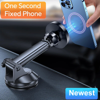 UYUXIO Magnetic Wireless Car Charger Windshield Dash 15W Fast Charging Adapter for iPhone 17 16 15 14 13 Car Mount Phone Holder