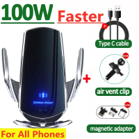 100W Wireless Car Charger Magnetic Car Phone Holder For iPhone 15 14 13 Pro Max Xiaomi Samsung Fast Charging Wireless Chargers