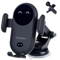 Wireless Car Charger Stand Fast Charging with Infrared Auto Clamp for iPhone 17 Samsung Phone Mount (Vent/Dashboard/Windshield)