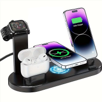 7 in 1 Wireless Charger Stand Pad For iPhone 17 16 15 14 13 12 Apple Watch Airpods Pro iWatch 8 7 6 Fast Charging Dock Station